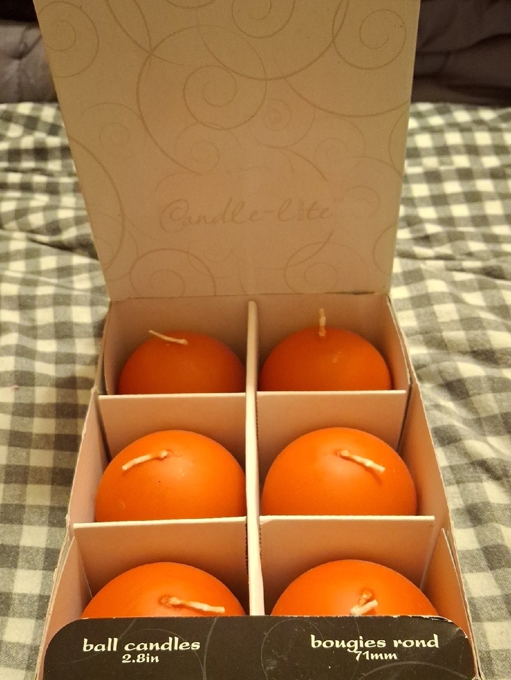 Orange Ball Candles - Set of 6